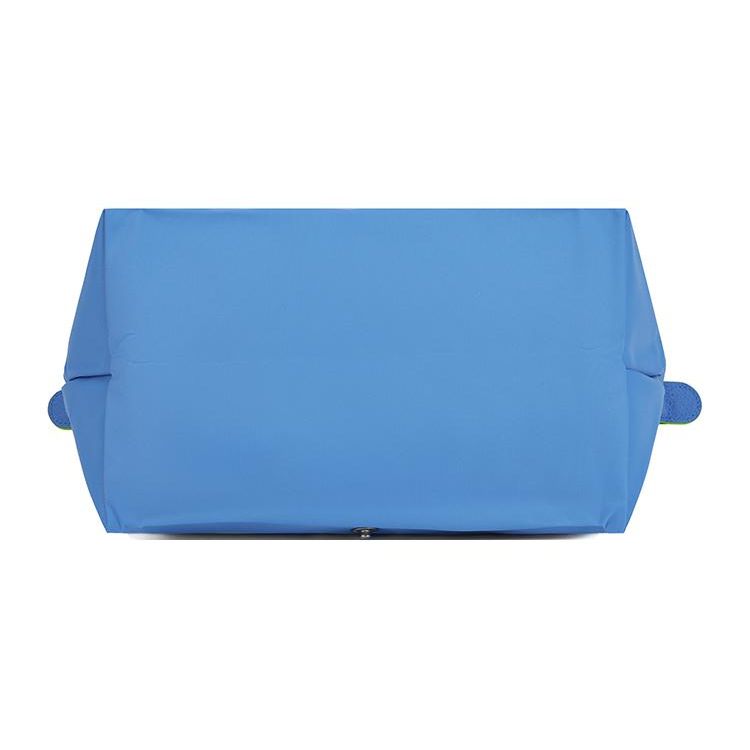Longchamp Le Pliage Green Однотонная с кнопкой Складная отделка Холщовая сумка-тоут из переработанного материала Маленькие женские сумки-тоут Синий василек L1621919P82