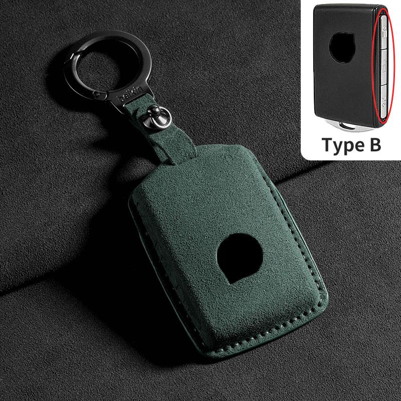Suede Car Key Case Cover For Volvo S60 S90 XC40 XC60 XC90 V60 V90 T6 T8 Auto Keychain Protector Shell Fob Decorative Accessories