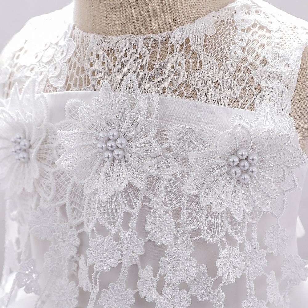 Toddler Christening Embroidery Birthday Baby Girl Ceremony Puff Sleeve Flower Party Princess Wedding Gown Costume