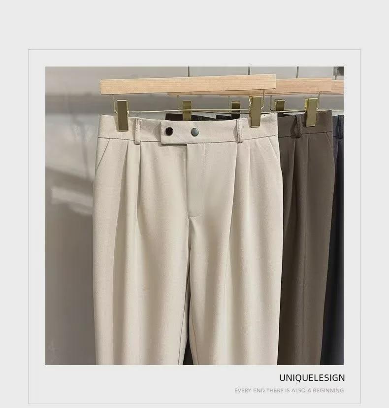 Мужские модные укороченные шаровары в корейском стиле — универсальный, драпированный костюм, подходящий для весны и лета