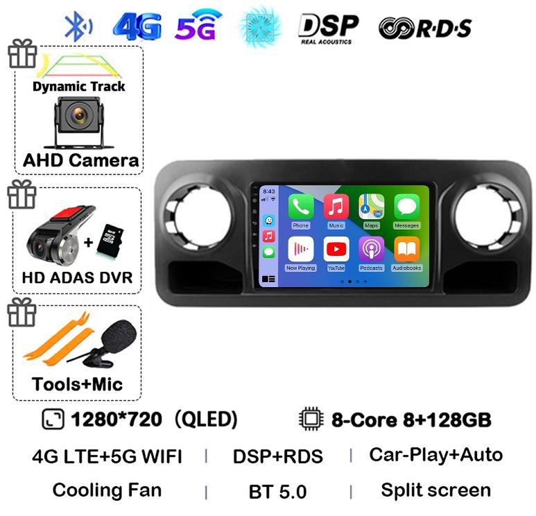 Android 14 Auto Carplay для Benz Sprinter 2018 2019 2020 2021 2022 Автомобильный радиоприемник Мультимедиа Видеоплеер Стерео GPS 4G WIFI Аудио BT