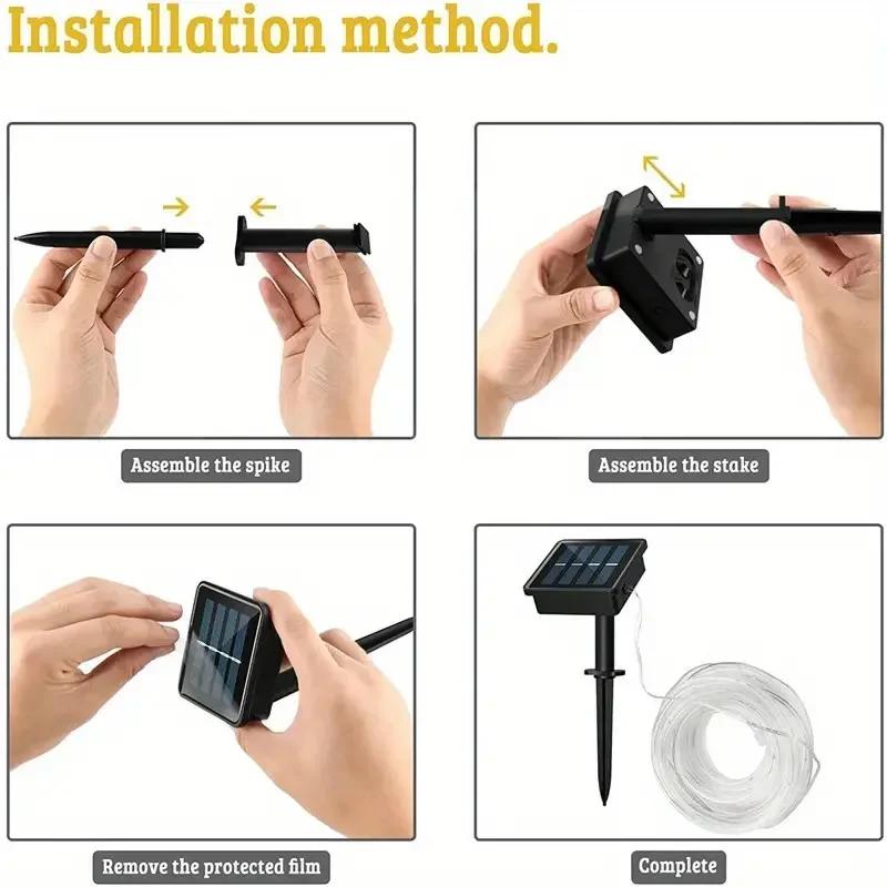 Светодиодная гирлянда на солнечной батарее 8 режимов уличная гирлянда феи садовое украшение кемпинг дерево цветочная гирлянда свадебное освещение лампа