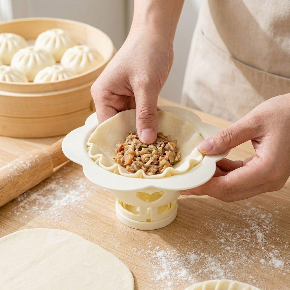 Non-stick Baozi Maker Mold Plastic DIY Pastry Press Flower Dumpling Mold Breakfast Bun Making