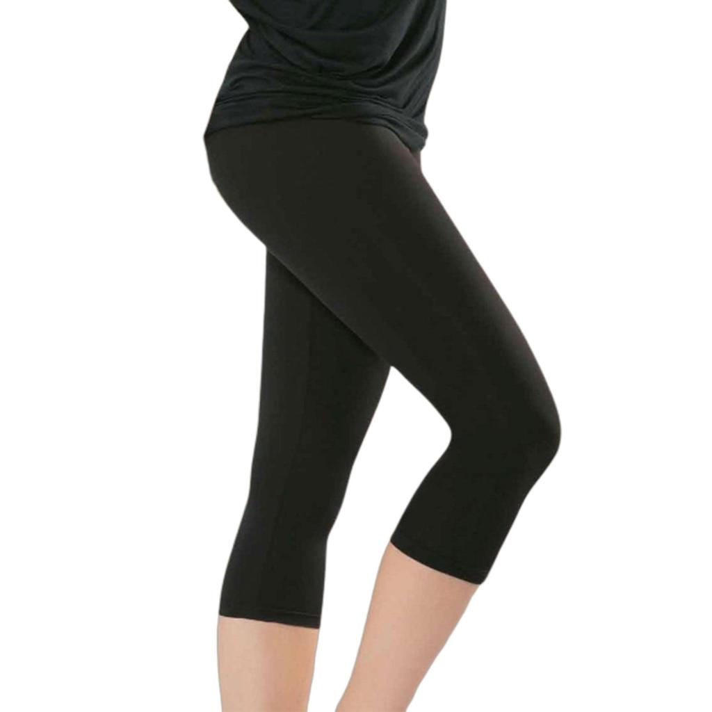 Kota Women 4005 Простые женские леггинсы капри с высокой талией без рисунка и длиной до колена