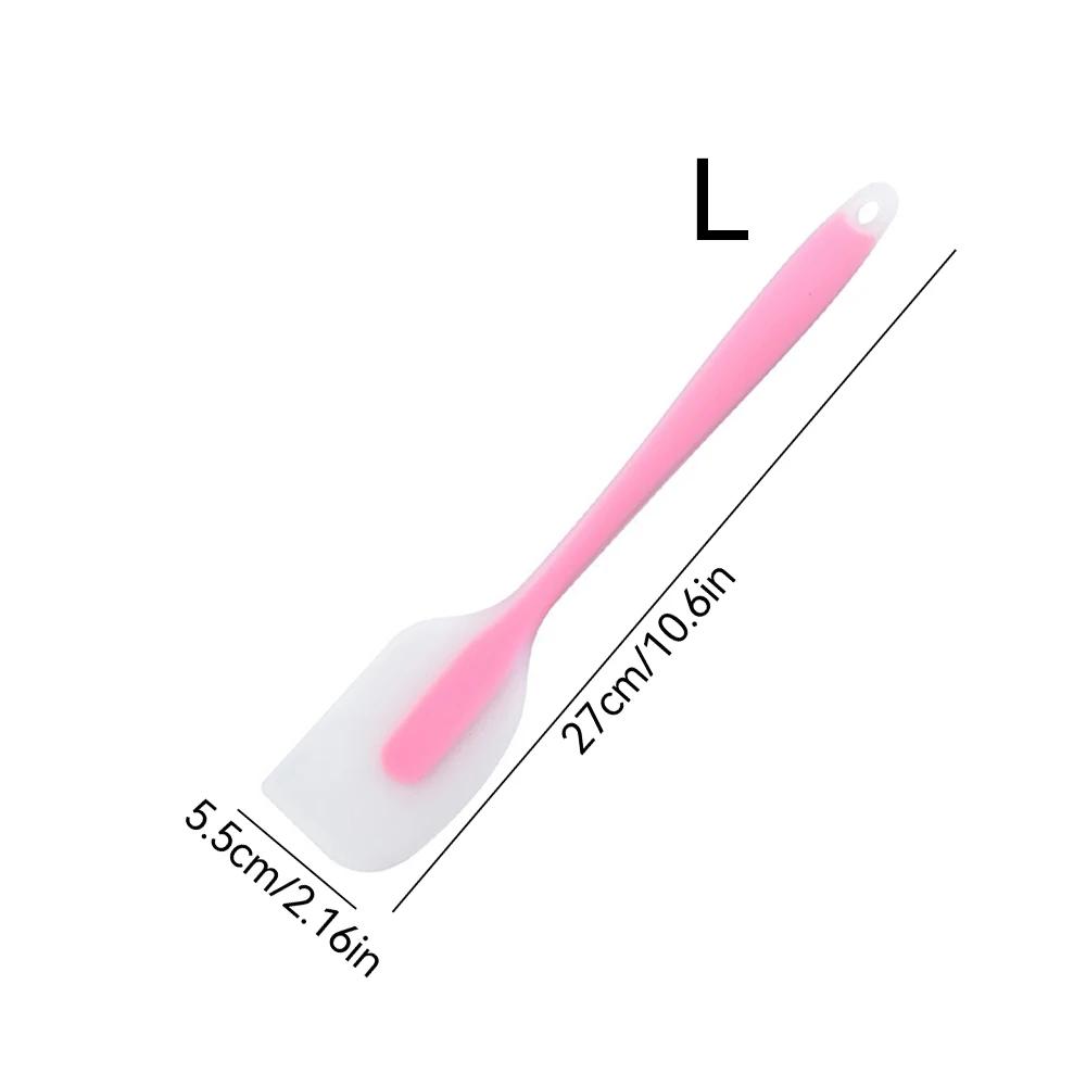 1Pc Baking Spatula Integrated High Temperature Cake Cream Silicone Spatula Translucent Head Spatula Baking Tools Kitchen Tools