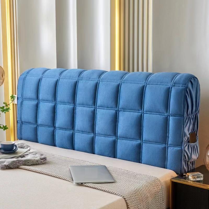 Роскошный супермягкий плюшевый стеганый чехол на голову кровати, универсальный бархатный защитный чехол на спинку кровати, утолщенный стеганый чехол на изголовье кровати