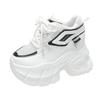 10CM High Heels Autumn Chunky Sneakers for Women  New Platform Sports Mesh Shoes Woman Lace-up Thick Bottom Dad Shoes Ladies