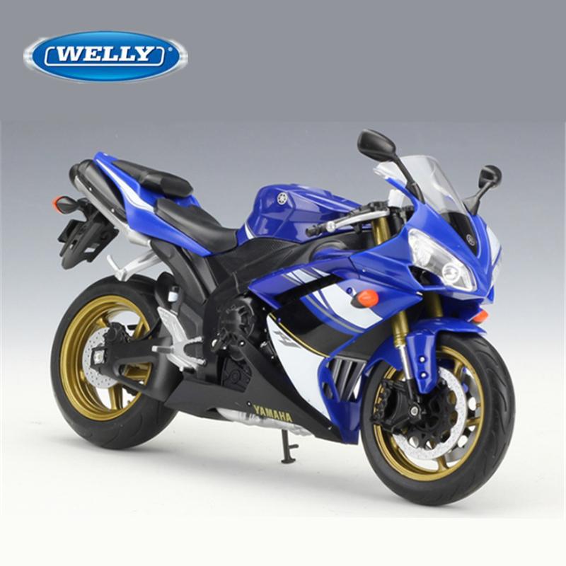 Welly 1/10 YAMAHA YZF-R1 Модель гоночного мотоцикла из сплава Металлические литые модели Спортивные мотоциклы Высокая симуляция Детская игрушка Подарок
