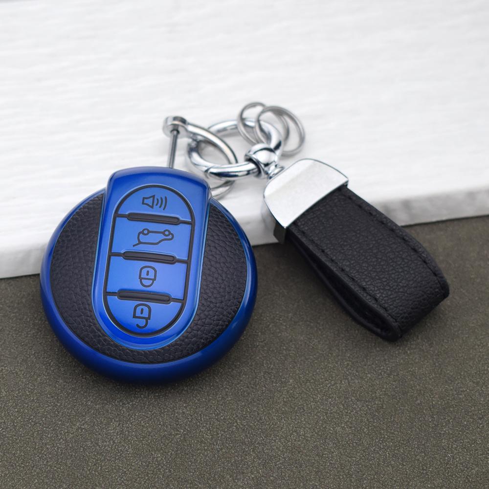 Премиальная кожаная крышка для брелока автомобиля из ТПУ с брелоком для Mini Cooper S One Jcw F56 F55 F60 F54 F57 R56 R55 R57 R60 R58 R59 Кольца