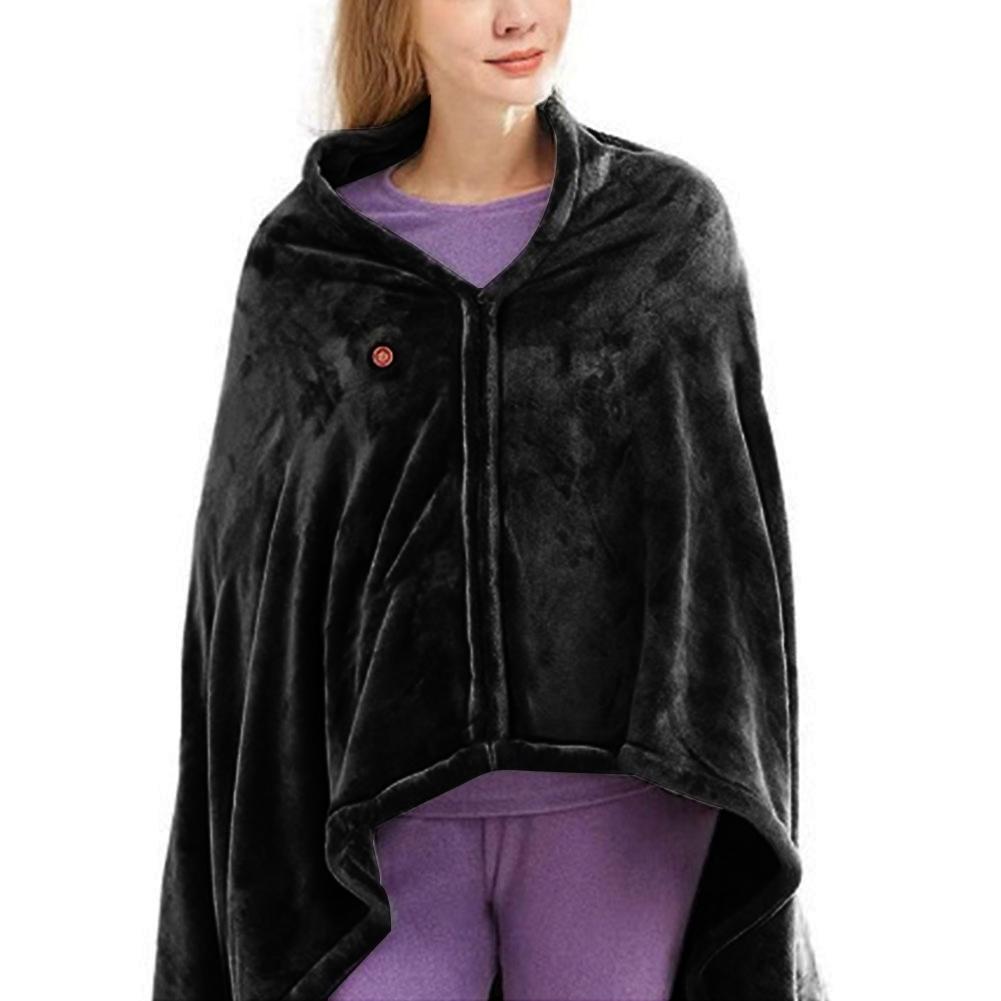 USB Электрическое Одеяло с Подогревом 3 Уровня Нагрева Флисовое Электрическое Одеяло Обогреватель для Тела Носимый Портативный Нагревающий Наплечник