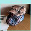 Stylish Plaid Beret Cap With Cotton Fabric For Women Casual Outings