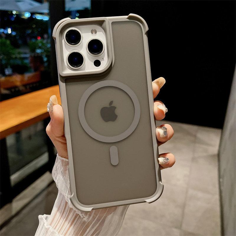 Магнитный роскошный матовый противоударный защитный чехол для iPhone 16 15 14 13 12 Pro Max с беспроводной зарядкой для чехла Magsafe