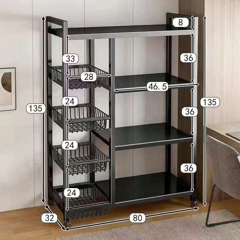Floor-Standing Multi-Layer Kitchen Storage Rack for Fruits and Vegetables