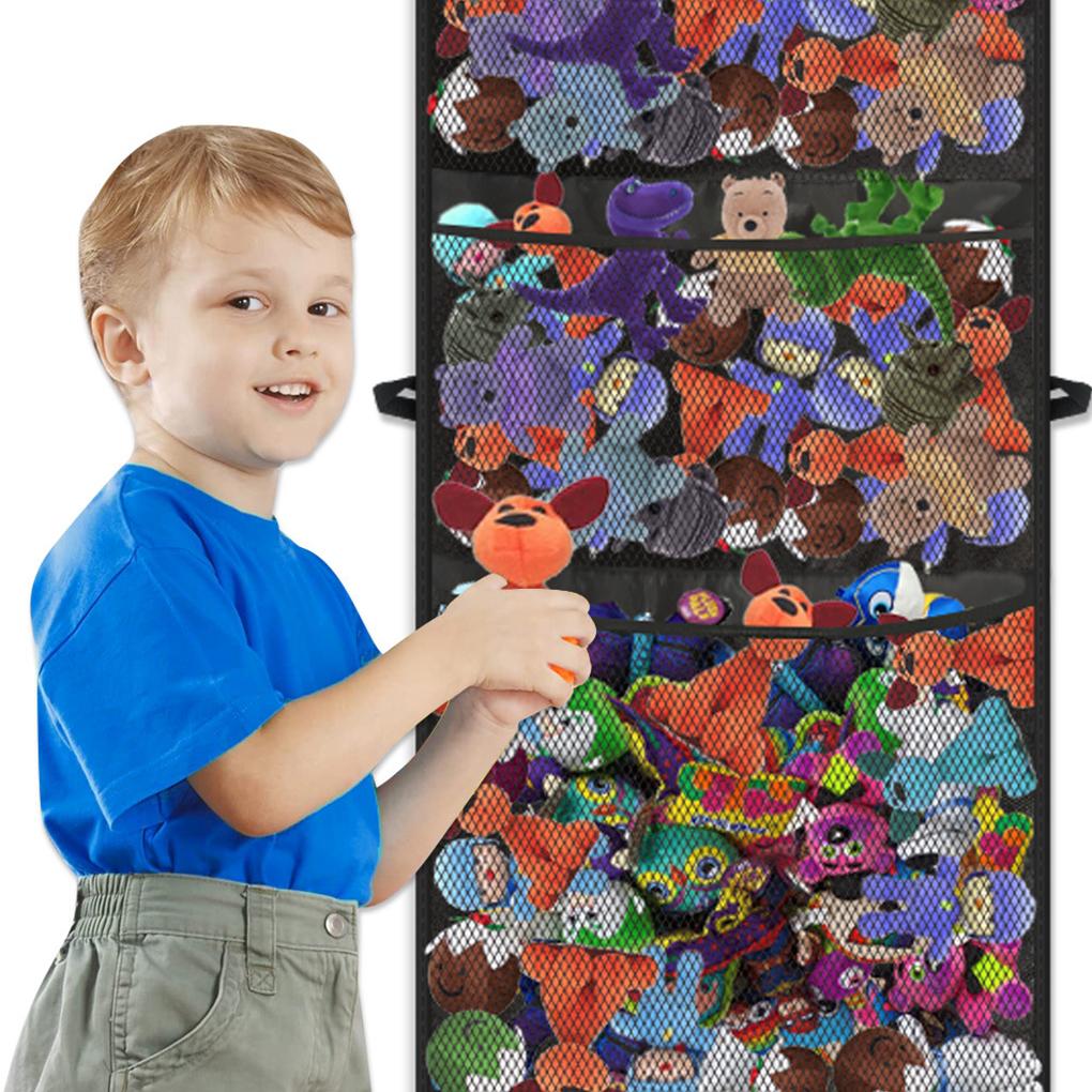Детская сумка для хранения игрушек на дверь, подвесные сумки с дышащей сеткой, демонстрационные куклы, компактная сумка, складной органайзер для ванной комнаты