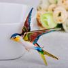 Creative Swallow Vintage Brooch Enamel Oil Dropping Bird Swallow Pin Animal Brooch Clothing