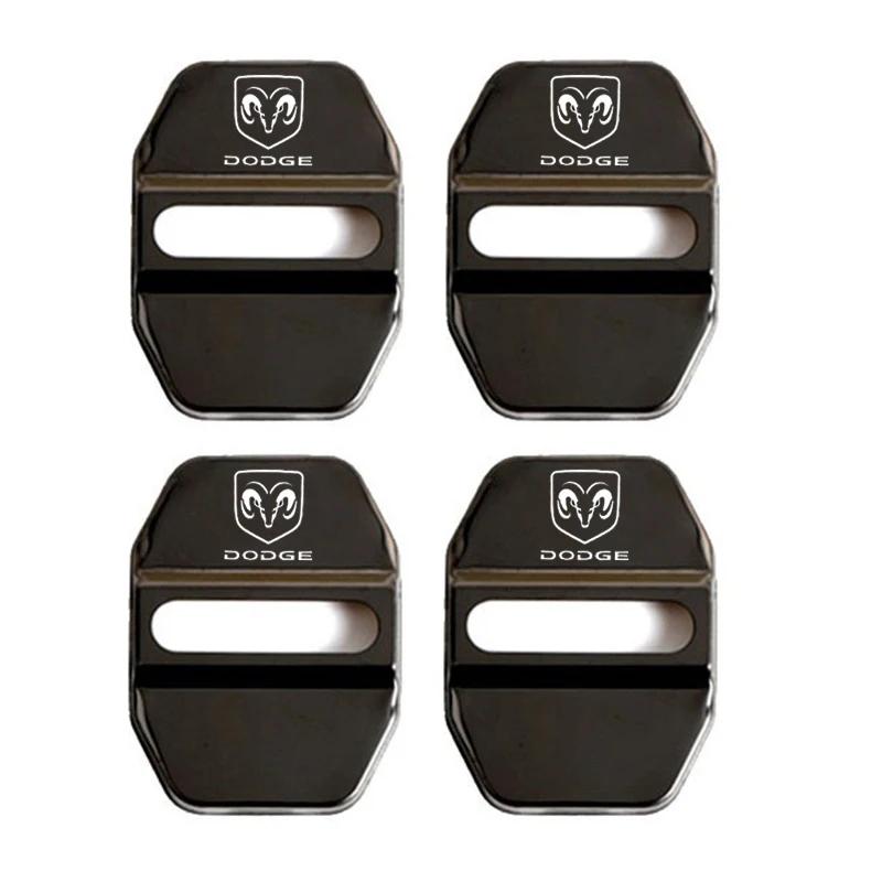 4pcs For Dodge Journey 2009-2016 Ram 2010-2019 Stainless Steel Car Door Lock Emblem Protective Case Cover Decoration Accessories T666