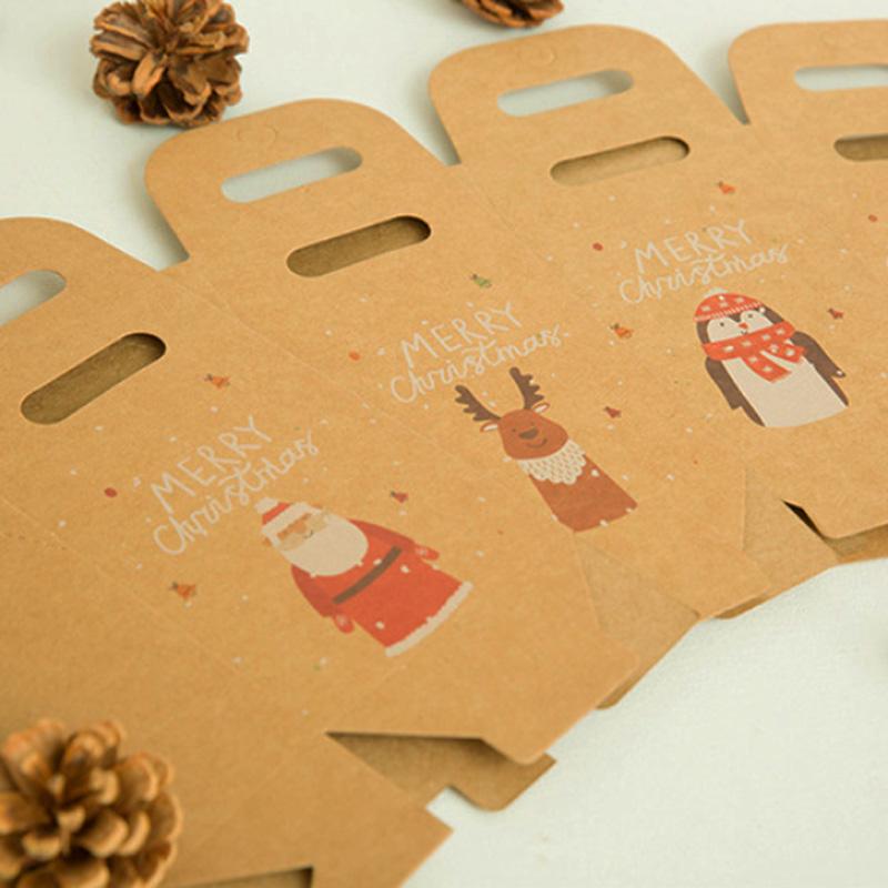 5 шт. Navidad украшения детские сувениры упаковочная коробка подарочные пакеты конфеты подарочная коробка крафт-бумага новый год 2024