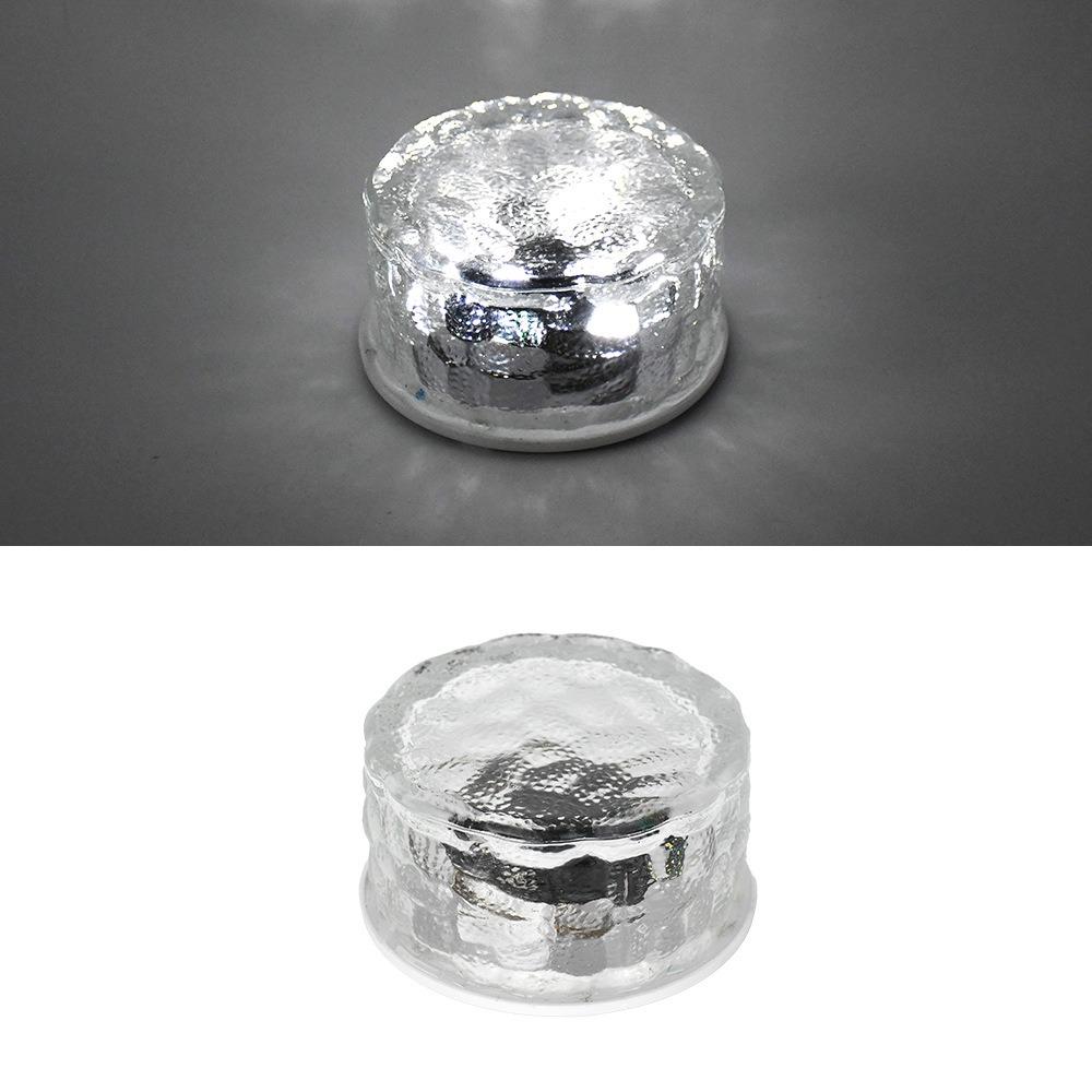 Round Solar Ice Brick Light LED Step Decorative Light Landscape Atmosphere Lamp Deck Lights  Stair
