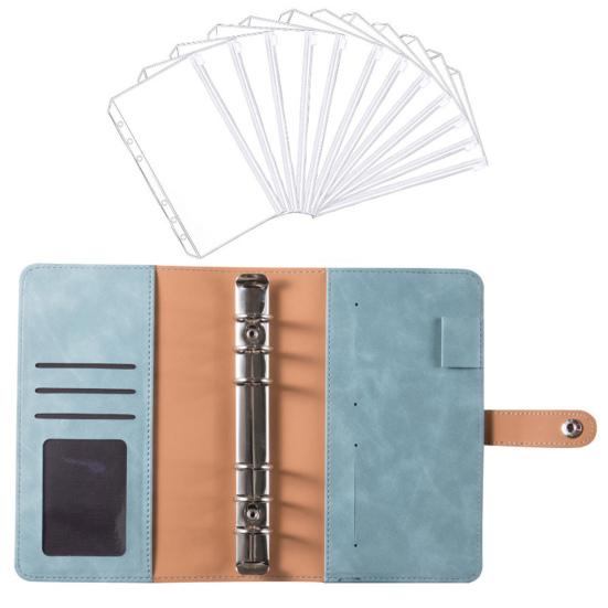 Бюджетный планировщик с пряжкой для дизайна, для хранения из искусственной кожи, 6 колец, бюджетный планировщик, папка для блокнота, офисные принадлежности