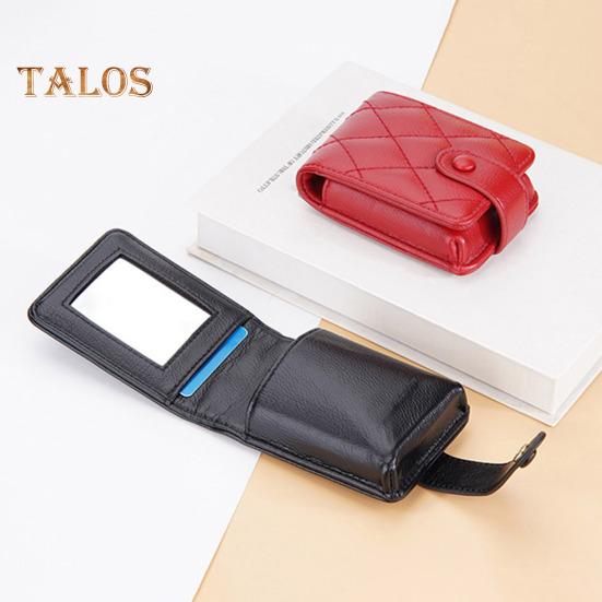 Женская сумка для хранения помады с зеркалом, однотонная искусственная кожа, портативный мини-путешественник, женский макияж, блеск для губ, оттенок, лак, органайзер, чехол, кошелек