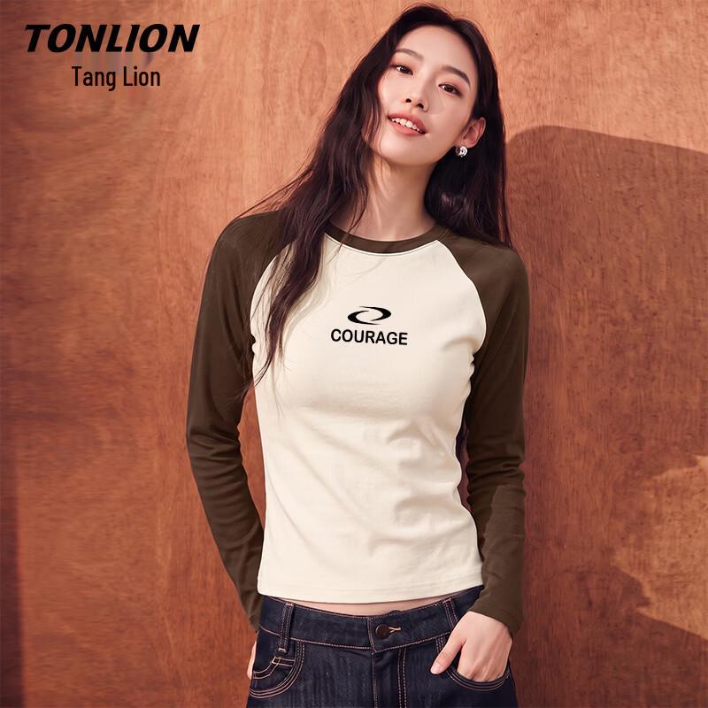 Женская футболка TonLion с длинным рукавом в стиле колор-блок