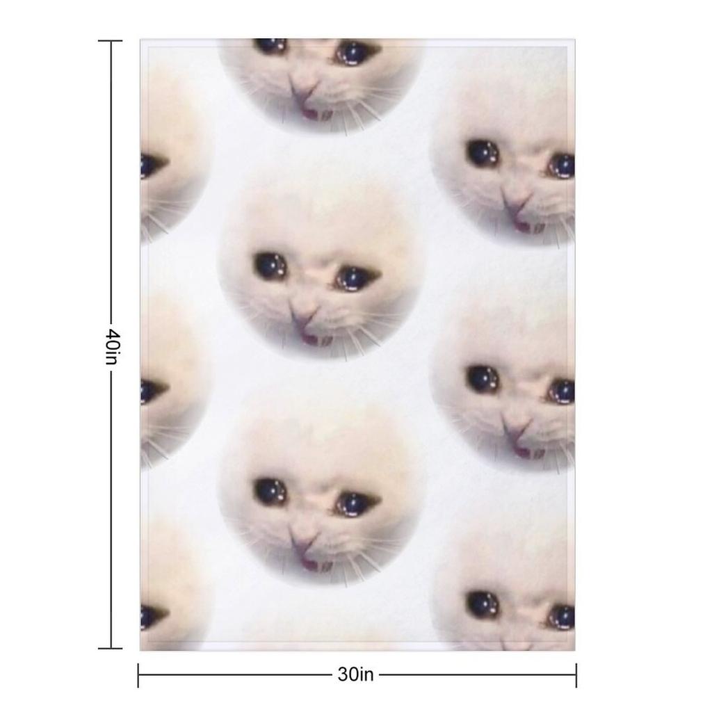 Грустный кот Плед теплый зимний хэллоуин Термальные декоративные пледы