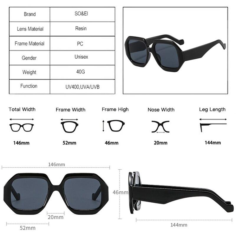 SO & EI Ins популярные модные многоугольные квадратные женские солнцезащитные очки оттенка UV400 трендовые мужские ретро синие розовые солнцезащитные очки с градиентом