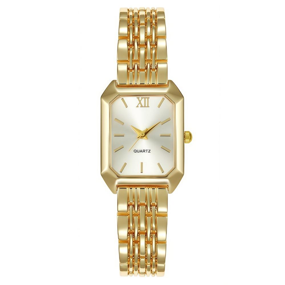 Square Dial Rhinestone Quartz Watch Slim Strap Rhinestone Watch Women Quartz Watch Casual Wear