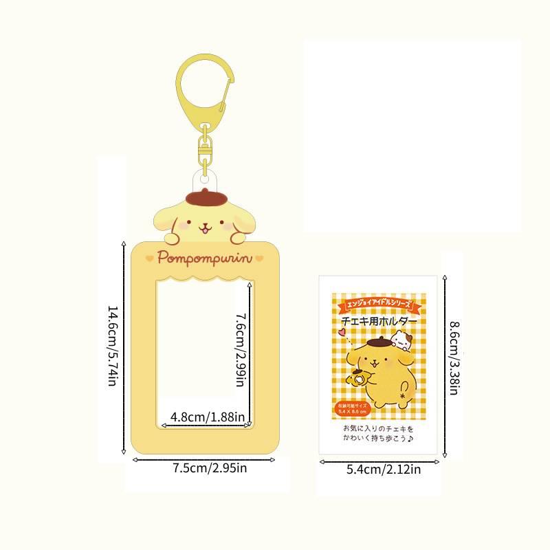 Милый ПВХ мультяшный держатель для ключей с отделением для фото и карманом для монет