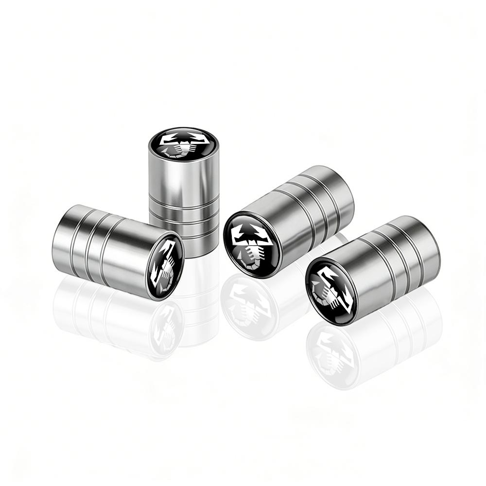 Car Styling 4Pcs Auto Tire Carbon Fiber Metal Valve Cap Badge Accessories For Fiat ABARTH 500 Fiorino 595 124 Ducato Cross Palio