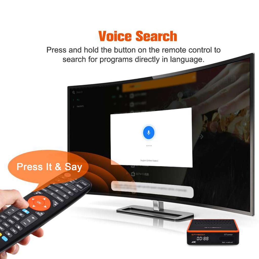 GTMEDIA GT COMBO Smart TV Box Receiver Android 9.0 2GB+16GB 4K Media Player Digital Video