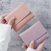 Ladies Triple Fold Wallet Artificial Leather Credit Card Holder with ID Window Portable Small Purse with Snap Button for Shopping Daily Life
