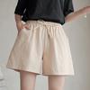 Высокая талия эластичный пояс карманы шнуровка женские шорты летние широкие штанины бег повседневные