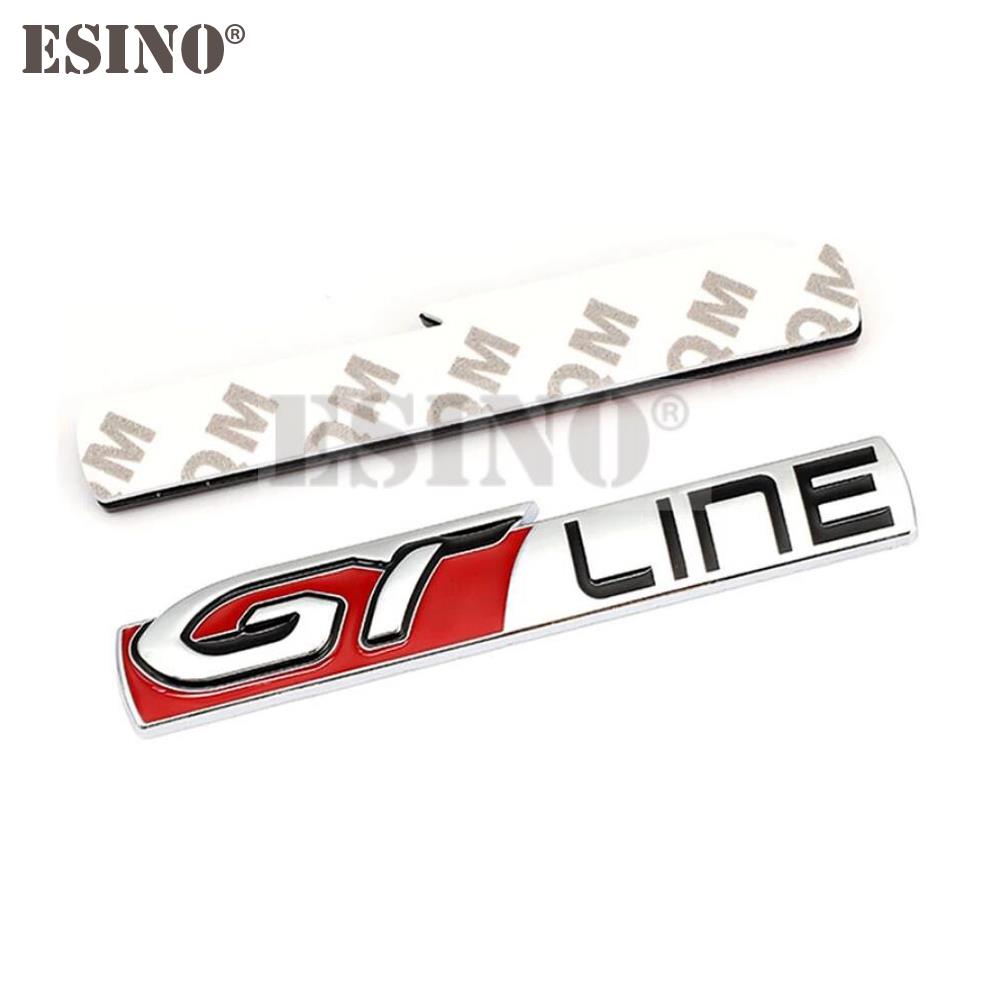 Car Styling GT Line 3D Metal Chrome Zinc Alloy Emblem Car Badge Body Fender Adhesive Emblem for Peugeot GT RCZ 308 508 3008 5008
