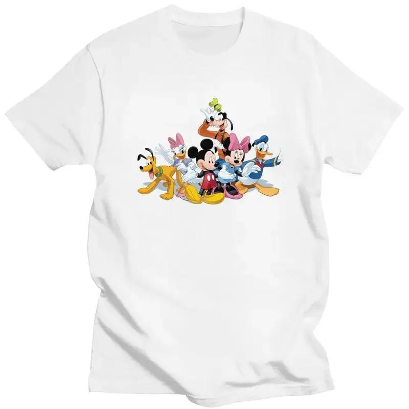 Funny Mickey Mouse Minnie Collage T Shirts Short Sleeved T-shirt Summer Tee Tops Cotton Oversized Tshirts Gift Unisex