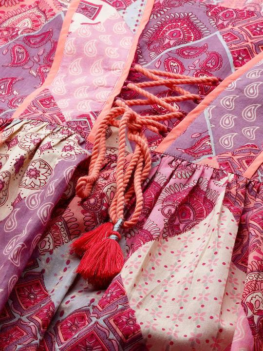 Женский фиолетовый топ с цветочным принтом