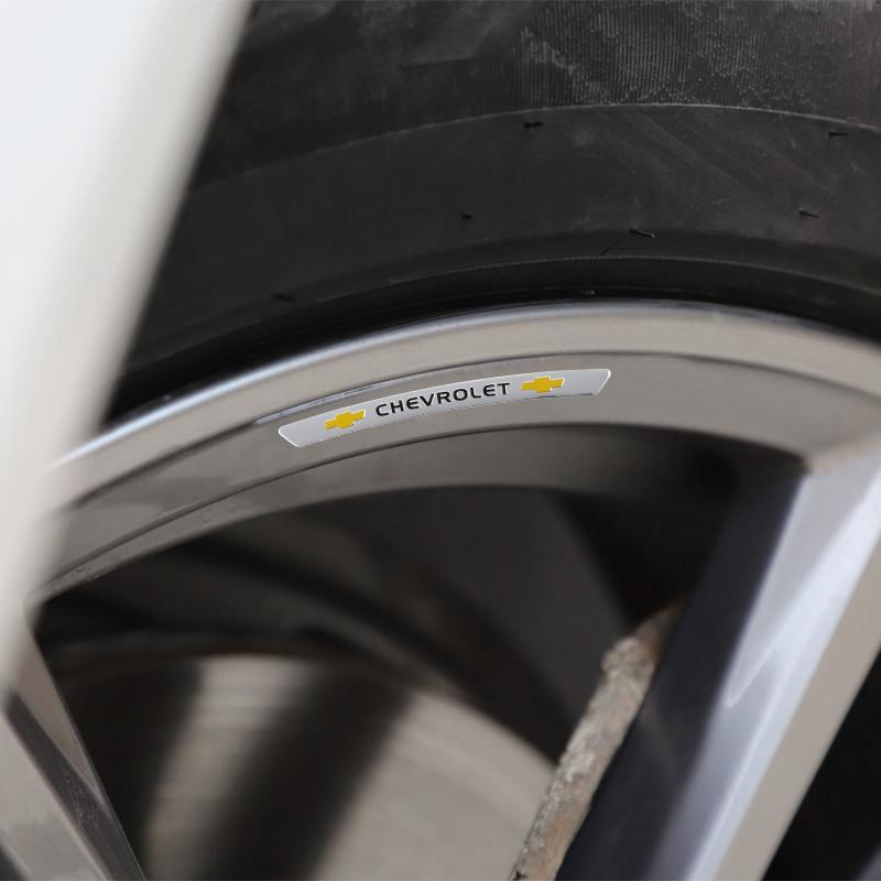 4pcs Aluminium Alloy Car Wheel Hub Stickers For Chevrolet Bolt Spark Tahoe Z71 Aveo Impala Lacetti Malibu Sail SS Cruze Sonic