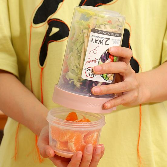 Convenient Sealing Multifunctional Transparent Breakfast Fresh-Salad Container Yogurt Cup for School Salad Cup