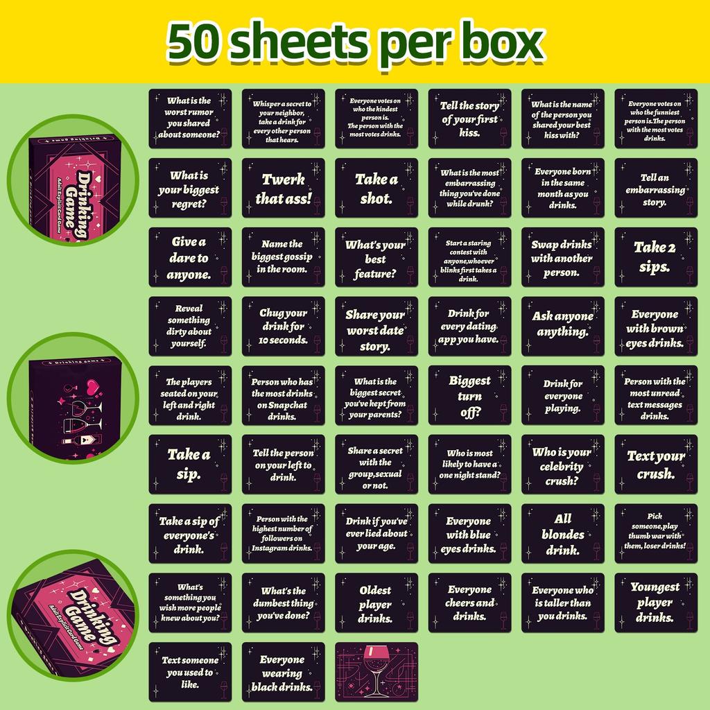 Карты для пар Игры Ночью Углубляют общение Усиливают чувства (Черный розовый)