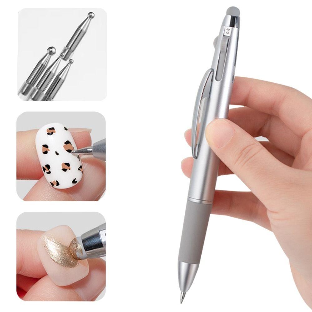 Ballpoint Pen Design Nail Dotting Pen Press Type Professional Nail Art Tool Rhinestone Picker