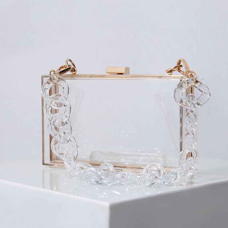 Transparent Bag for Women Diamond Clutch Jelly Acrylic Clear Purses and Handbag Shoulder Crossbody Bags 2025 New Fashion Female