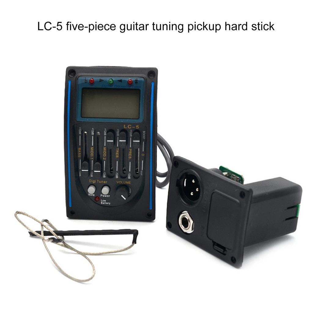 Acoustic Guitar Pickup 5 Band Preamp EQ LC-5 Equalizer Tuner Piezo Pickup Suitable for Enhancing Sound Performances