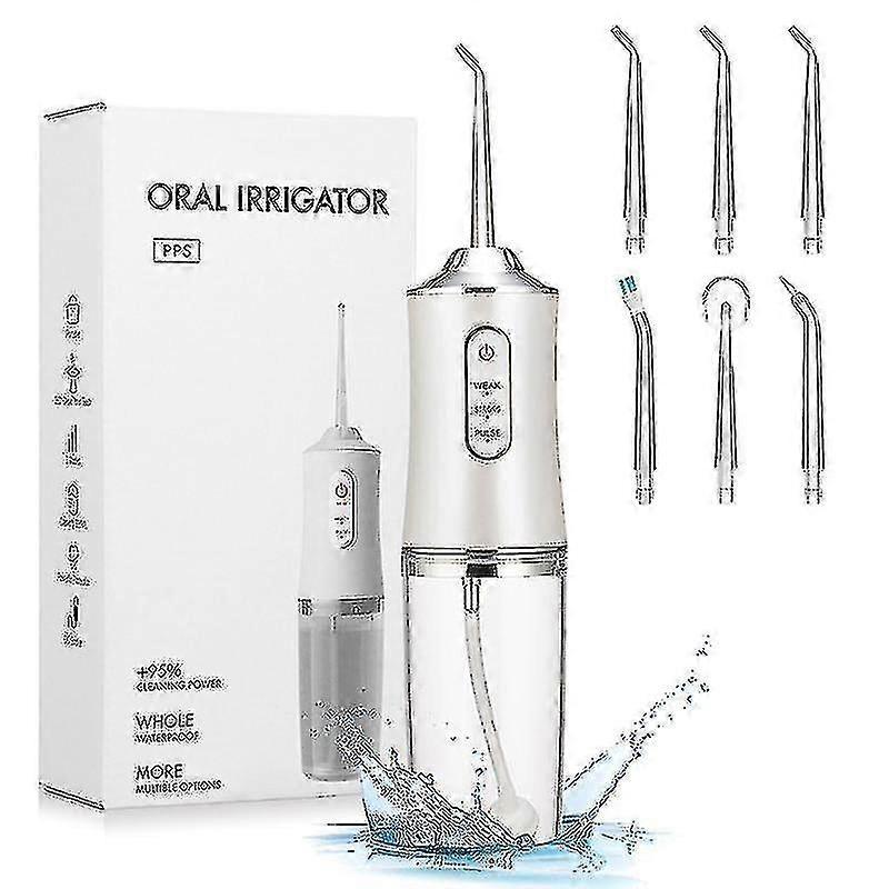 Oral Irrigator 3 Modes Usb Rechargeable Dental Water Jet 220ml Water Tank Waterproof Teeth Cleaner