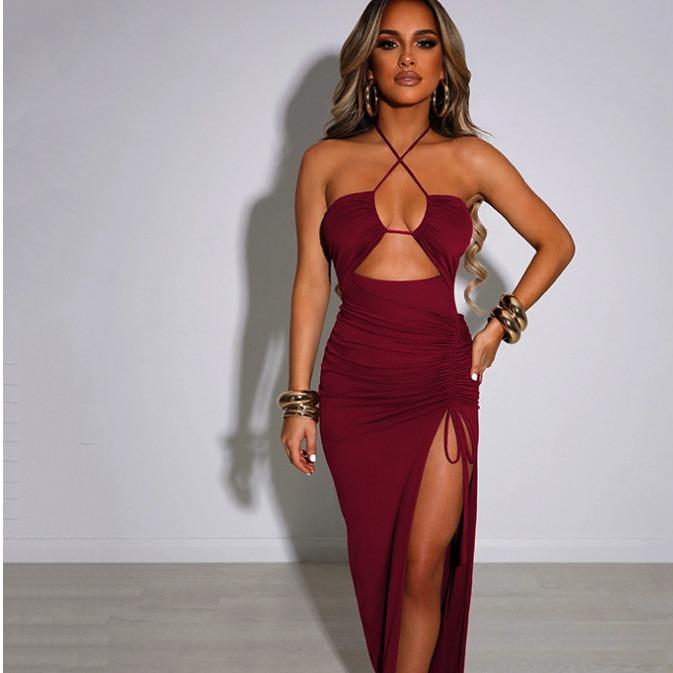 Sleeveless Sexy Female Halter Dress Slim Dress