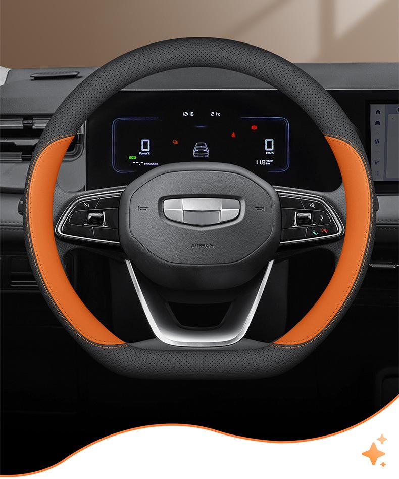 Ультратонкий чехол на руль из натуральной кожи для автомобилей Geely Geometry A, G6, M6 и C, подходит для всех сезонов.