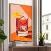 Винтажный коктейль 70-х годов Плакат Negroni Aperol Spritz Печать на холсте Картина Girly Pink Wall Art Pictures Home Room Bar Cart Decor