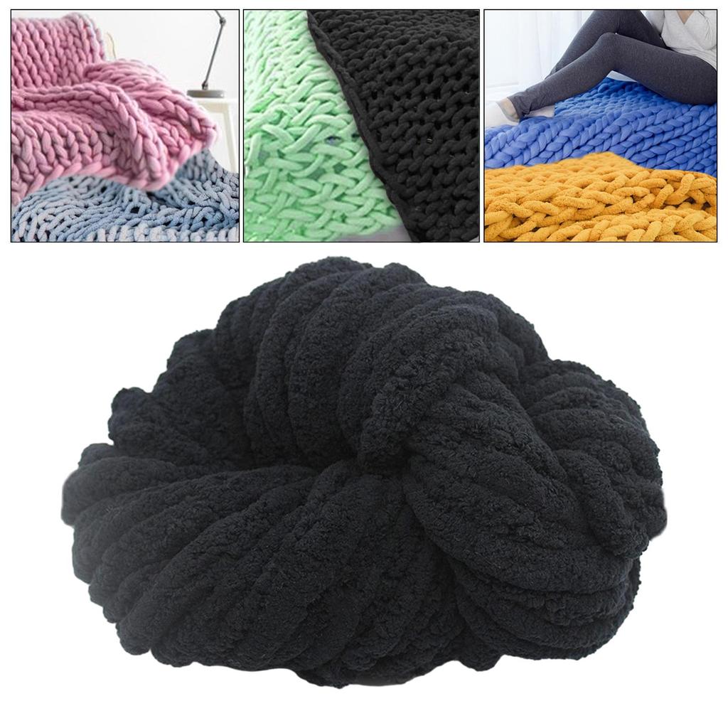 Толстая пряжа синель, моющаяся, мягкая, плюшевая пряжа, гигантский калибр 7, объемная пряжа для ручного вязания, одеяла, шарфа, поделок, вязания крючком