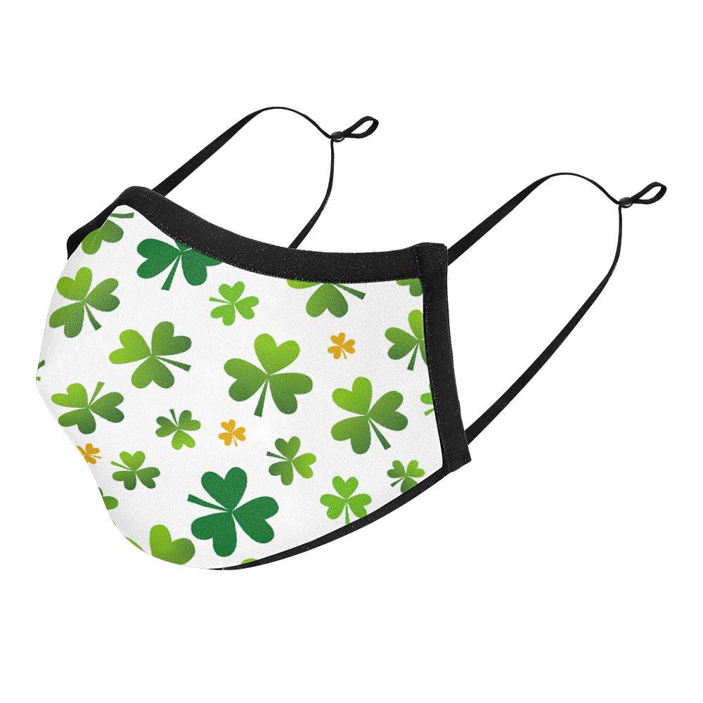 Irish Festival Shamrock Print Sun Protection Breathable Face Mask - Adult Double Layer