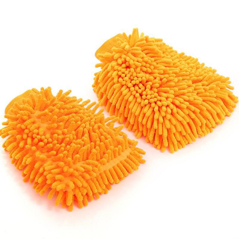 Перчатки для мытья автомобиля из шенилла двухсторонние - Coral Caterpillar Cleaning Tool