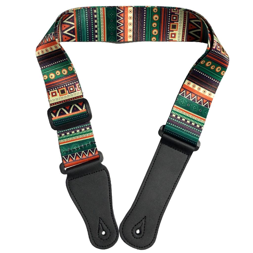 Guitar Bass Strap Electric Acoustic Guitar Acoustic Rock Folk Adjuster Type Adjustable Strap Included 142cm 5cm Ethnic Pattern [Archnote]